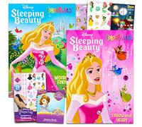 Sleeping Beauty Coloring Book Set for Girls - 2 Jumbo Sleeping Beauty Activity Books with Stickers, Tattoos, and More | Sleeping Beauty Coloring Bundle for Kids, Toddlers