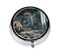 Sleeping Beauty Fairy Tale Cute Pill Organizer - AM PM Pill Box, Small & Large Travel Pill Case, Unique Custom Design, Iron Plating, Perfect for Purse and On-The-Go