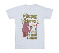 Sleeping Beauty Girl's Once Upon A Dream Cotton T-Shirt in White | Size: 7-8 Years Sleeping Beauty White 7-8 Years