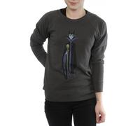Sleeping Beauty Women's Classic Maleficent Heather Sweatshirt in Mid Grey | Size: XS Sleeping Beauty Mid Grey XS