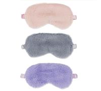 Sleeping blindfolds for Women, 3PCS Blackout Sleep Eye Blindfold, Soft Night Blindfold, Fluffy Eye Covers with Travel Pouch, Sleep Blindfold for Women Kids(Pink/Purple/Grey)