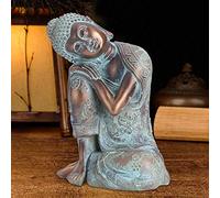 Sleeping Buddha Art Decor, Southeast Asian Style Meditation Buddha Ornament, Synthetic Resin Terrace for Patio Garden Porch