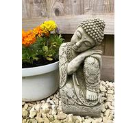 Sleeping Buddha Stone Statue | Vintage Oriental Outdoor Monk Garden Ornament