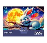 Sleeping Bunnies 1000 Pieces Moon Bunny Premium Puzzle Board for Family Friends Gathering Parent-Child Limited Edition 52x38cm/1000pcs