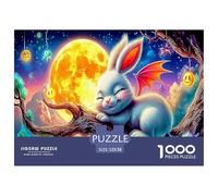 Sleeping Bunnies Jigsaw Puzzles 1000 Piece - Bunny Magical Moonlit Tree Challenging Puzzles, for Men And Women Great Gift Idea52x38cm/1000pcs
