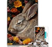 Sleeping Bunny 1000 Piece Jigsaw Puzzle for Adults Teens,Stress Reliever Difficult Challenge Deal As Gifts for The Whole Family (38x26cm)