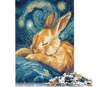 Sleeping Bunny Starry Night Puzzles 1000 Piece Puzzle Adult Jigsaw Puzzle Educational Game Challenge Toy 1000pcs (75x50cm)