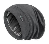Sleeping Cap for Large Head Night Cool Headcover Outer Slouchy Beanie Grey Black