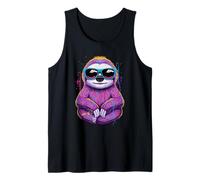 Sleeping Cap Lazy Chilling Relaxing Sloth Tank Top