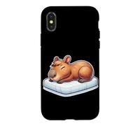 Sleeping Capybara Cozy Women Men Lazy and Cute Capybara Case for iPhone X/XS