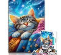 Sleeping Cat 1000 Pieces Jigsaw Puzzles For Teens And Adults,Stress Reliever Difficult Challenge Enhance Love between Couples 50x75cm