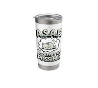Sleeping Cat ASAP As Sleepy As Possible Cat Nap Lover Stainless Steel Insulated Tumbler