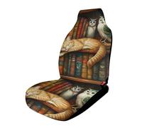 Sleeping Cat Bookshelf Owl Cute Car Seat Covers 1PCS