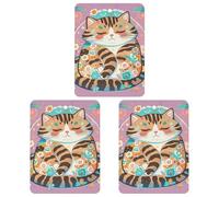 Sleeping Cat Car Air Freshener, 3 Pcs Square Hanging Air Freshener Cards, Long Lasting Fragrance Scented Cards for Car, Home, Office White-style