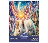 Sleeping Cat Dream 1000 Piece Cat on Cloud Jigsaw Puzzles for Puzzles 1000 Pieces Jigsaw for Adults for Adult Challenging Puzzles for Adults Puzzles for Adults Gifts 52x38cm/1000pcs