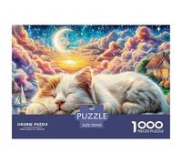 Sleeping Cat Dream 1000Pc Jigsaw Puzzle for Senior Citizens Recycled Cat Nebula Cardboard Challenging & Brainteasing Classic Educational Games 70x50cm/1000pcs