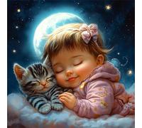 Sleeping Cat Girl Jigsaw Puzzles for Adults 1000 Pieces Hard Difficult Challenging puzzles for adults 1000 pcs DIY Decoration Puzzle for Wall Decor Gifts