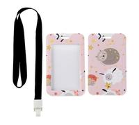 Sleeping Cat ID Badge Holder with Black Lanyard, Badge Holders, Vertical ID Cards Protector for Nurse, Vertical Cards Protector for Worker, Nurse Accessories Essentials