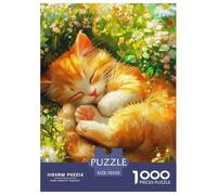 Sleeping Cat Jigsaw Puzzles for Adults 1000 Beautiful Decoration Puzzle Cute Cat Gifts for Men70x50cm/1000pcs