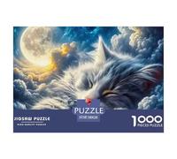 Sleeping Cat Jigsaw Puzzles for Adults 1000 Educational Games Cute Cat Fun Present & Activity for Home38x26cm/1000pcs