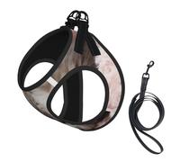 Sleeping Cat print Dog Harness and Leash Set, Reflective Adjustable Puppy Vest for Small Medium Large Dogs, Cats