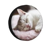 Sleeping Cat Spare Tire Cover Universal Weatherproof Wheel Protectors Tire Cover For Suv Truck Car