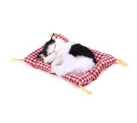 Sleeping Cat Toy Simulation Lovely Make Sounds Doll Cute Plush Sleeping Cat Toy on Mat Stuffed Decorations Great Gift for Kids Plush Small Animal Toys