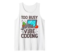Sleeping Cat Vibe Coding Funny Programmer AI Developer Humor Tank Top
