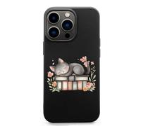 Sleeping Cats on Books Cell Phone Basic Cases TPU Soft Cover Shockproof Slim Phone Case Compatible with iPhone 13 Mini/13/13 Pro/13 Pro Max