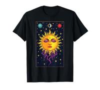 Sleeping Celestial Sun Face Moon Mystical Stars T-Shirt