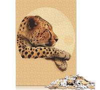 Sleeping Cheetah Puzzle Jigsaws 500 Pieces for Adults Wood Puzzle Jigsaws Brain Teaser Puzzle 500pcs (52x38cm)