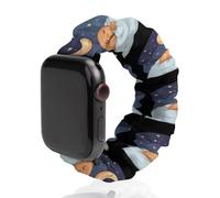 Sleeping Cocoa Chocolate Beans Scrunchies Watch Band Compatible with IWacth Series Replacement Strap 42mm/44mm