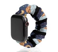 Sleeping Cocoa Chocolate Beans Scrunchies Watch Band Compatible with IWacth Series Replacement Strap 38mm/40mm