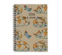 Sleeping Curled Cats 2026 Journal Diary A5 To Do List Notebook 2026 Daily Diary for Women Weekly Planner for Business Week To View Monthly Year Planner with Dotted Line Note Page Slim