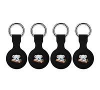 Sleeping Cute Koala Bear Keychain Holder Case Compatible with AirTag Waterproof Silicone Shell Protective Case 4PCS