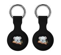Sleeping Cute Koala Bear Keychain Holder Case Compatible with AirTag Waterproof Silicone Shell Protective Case 2PCS
