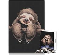 Sleeping Cute Sloth Illustration Puzzles for Teenagers 1000 Pieces Problem Solving Educational Fun Wonderful Thoughtful Present Option Size 38x52cm