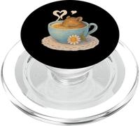 Sleeping Degu Tea Cup Heart Steam Art PopSockets PopGrip for MagSafe