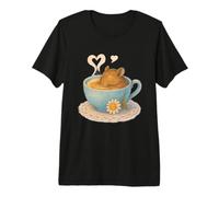Sleeping Degu Tea Cup Heart Steam Art Premium T-Shirt