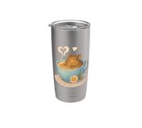 Sleeping Degu Tea Cup Heart Steam Art Stainless Steel Insulated Tumbler