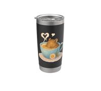 Sleeping Degu Tea Cup Heart Steam Art Stainless Steel Insulated Tumbler