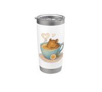 Sleeping Degu Tea Cup Heart Steam Art Stainless Steel Insulated Tumbler