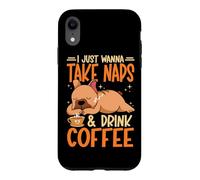 Sleeping Dog Lover I Just Wanna Take Naps And Drink Coffee Case for iPhone XR