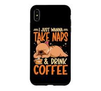 Sleeping Dog Lover I Just Wanna Take Naps And Drink Coffee Case for iPhone XS Max