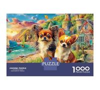 Sleeping Dog Scene 1000pc Flower Meadow Rest Puzzle for Adults Smooth Recycled Cardboard Stress Relief Group Leisure Birthday 1000 Pieces 52x38cm/1000pcs