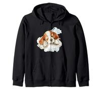 Sleeping Dog Sleeping Animal Napping Sleepy Dog Cloud Zip Hoodie