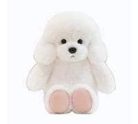 Sleeping Dog Stuffed Hugging Pillow 17in Smiling Stuffed Animals Plush Cute Soft Toy Brown, Fluffy And Soft, Gift For Boys And Girls Friends, Bedroom And Living Room Decoration (30cm/11.8in,White)
