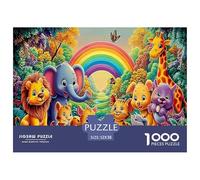 Sleeping Elephant 1000 Pc Adult Jigsaws - Animals (rainbow Meadow) Impossible Hard Difficult Challenging Game for Wall Decoration And Gifts52x38cm/1000pcs