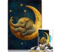 Sleeping Elephant 1000 Piece Jigsaw Puzzles for Teenagers,Help The Brain Exercise Addictive Toys to Cultivate Patience Unique Challenge Game (38x26cm)