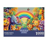 Sleeping Elephant 1000Pc Jigsaw Puzzle for Hobbyists Classic Bears Rainbow Educational Games Recycled Cardboard Decoration 38x26cm/1000pcs